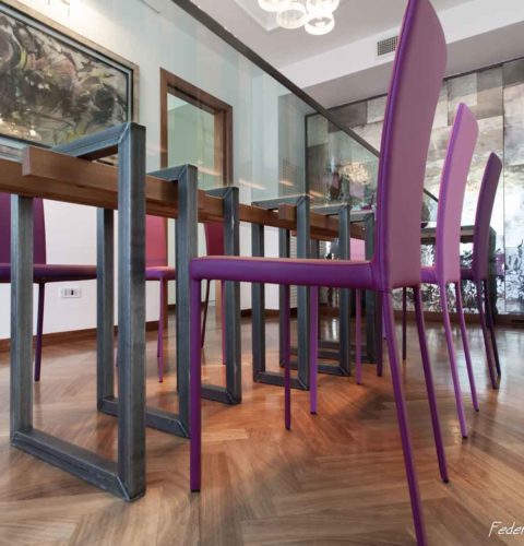 ristrutturazione Roma Parioli tavolo design -12