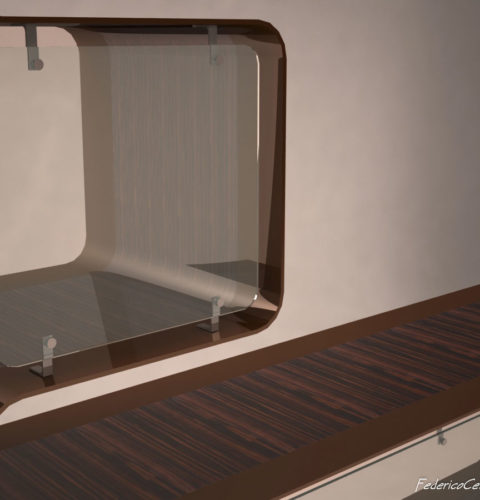 mobile bar in acciaio e legno-1
