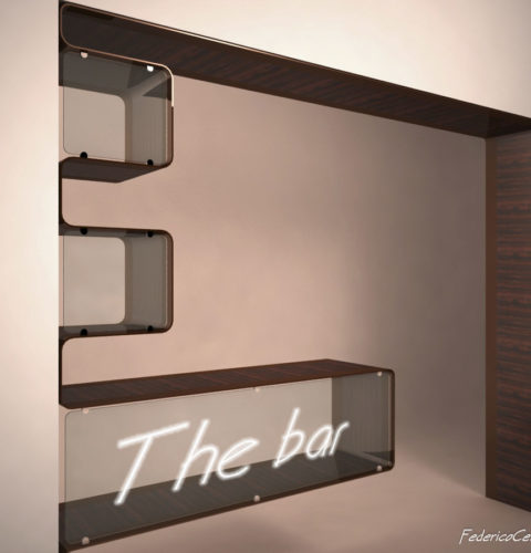 mobile bar in acciaio e legno-3