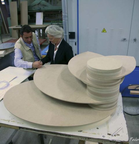 y tavolino da salotto Fiore costruzione