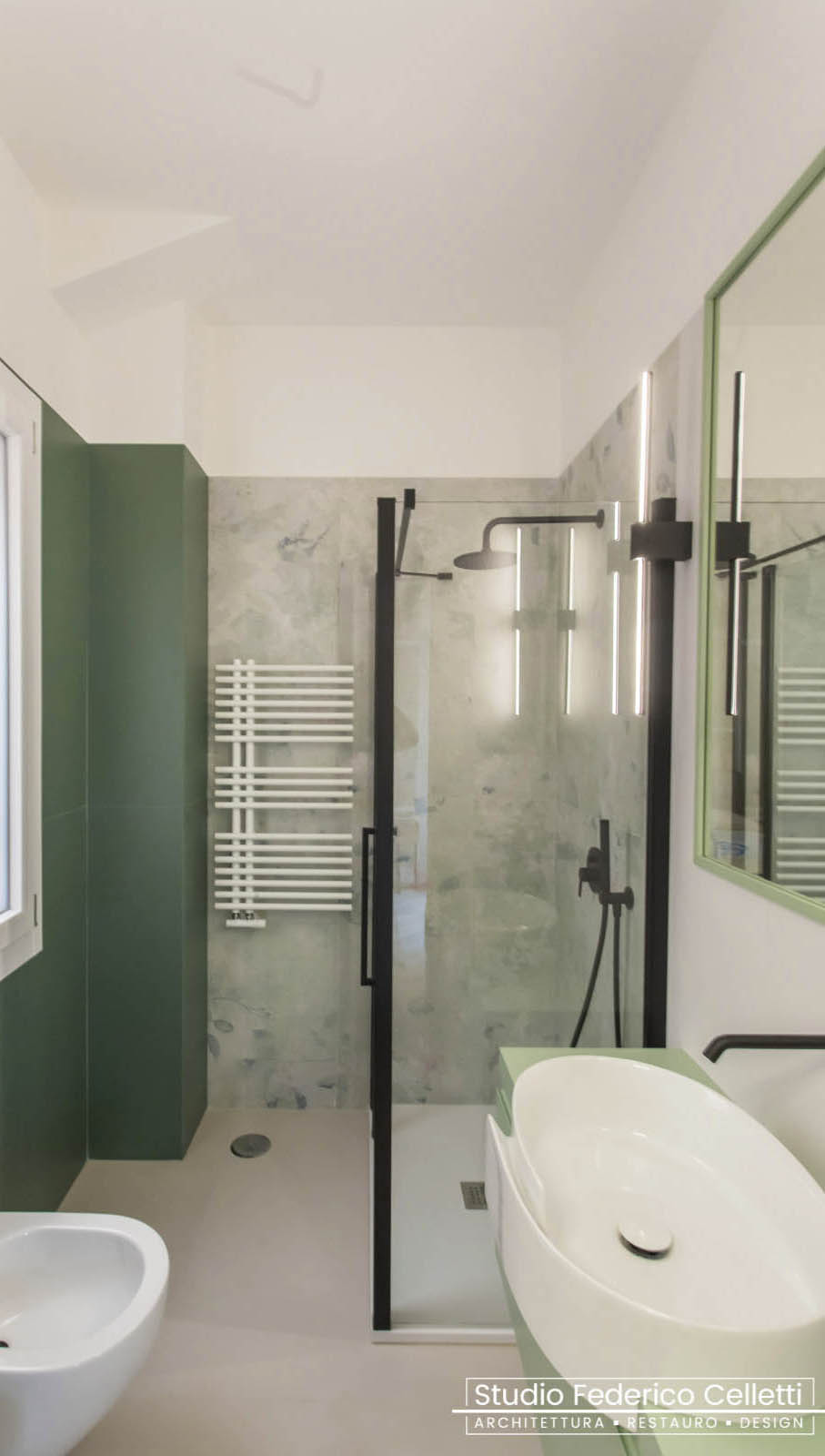 Bagno verde Aurelia Home Dopo i lavori di Restauro e Interior Design Bagno verde Aurelia Home Dopo i lavori di Restauro e Interior Design